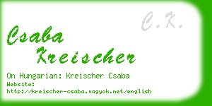 csaba kreischer business card